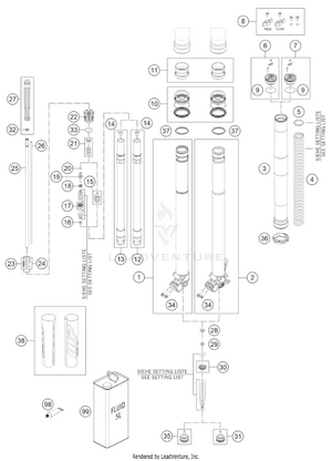 Front Fork Disassembled Schematic