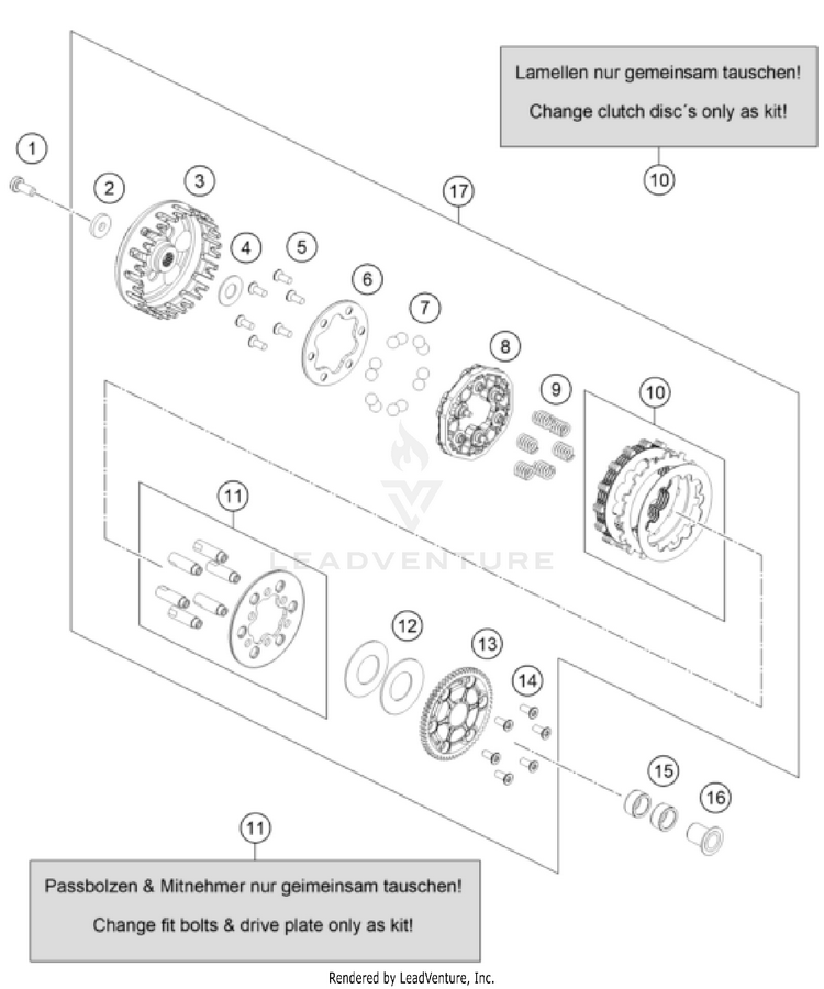 Clutch 50 SX FE ENGINE - 2024 Schematic