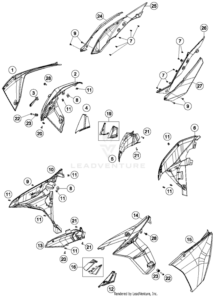 Side Trim 1290 SUPER ADVENTURE R CHASSIS - 2018 Schematic