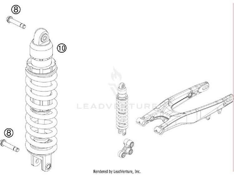 Shock Absorber 250 XC Chassis - 2012 Schematic