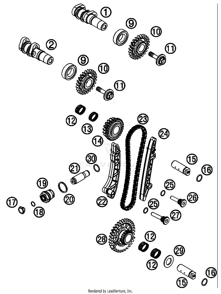 Timing Valve 505 SX-F Engine - 2008 Schematic