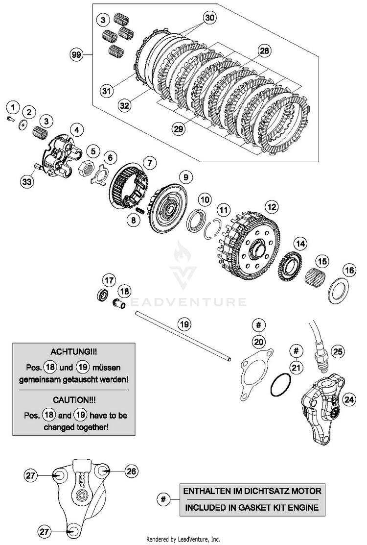 Clutch 690 DUKE ORANGE Engine - 2016 Schematic