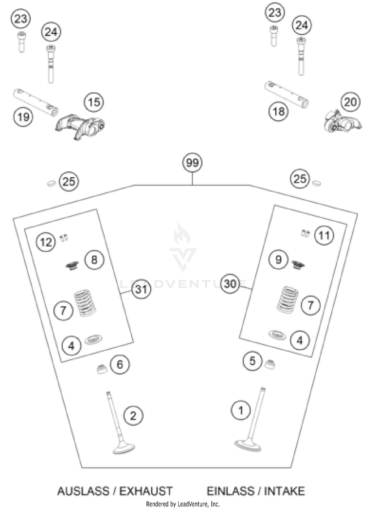 Valve Drive 500 EXC US SL ENGINE - 2026 Schematic