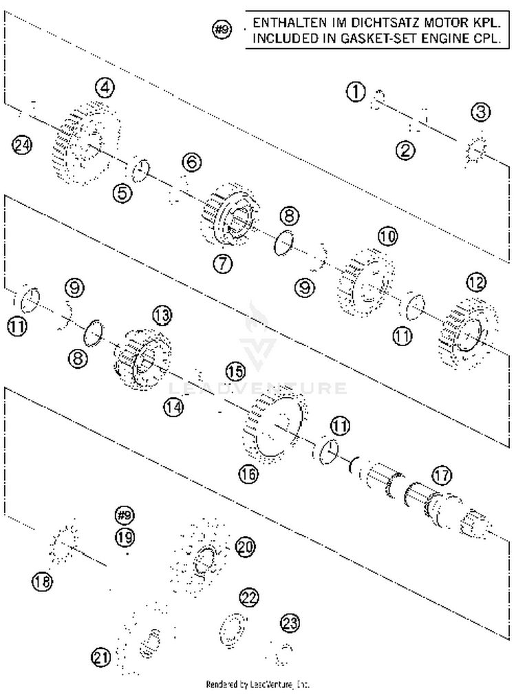 Transmission Ii - Countershaft 1290 SUPERDUKE R BLACK Engine - 2015 Schematic