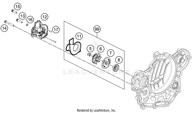 Water Pump 450 EXC-F SIX DAYS ENGINE - 2019 Schematic