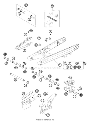 Swingarm, Chain Guard Schematic