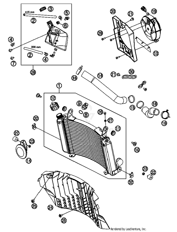 Cooling System 690 Enduro Engine - 2012 Schematic