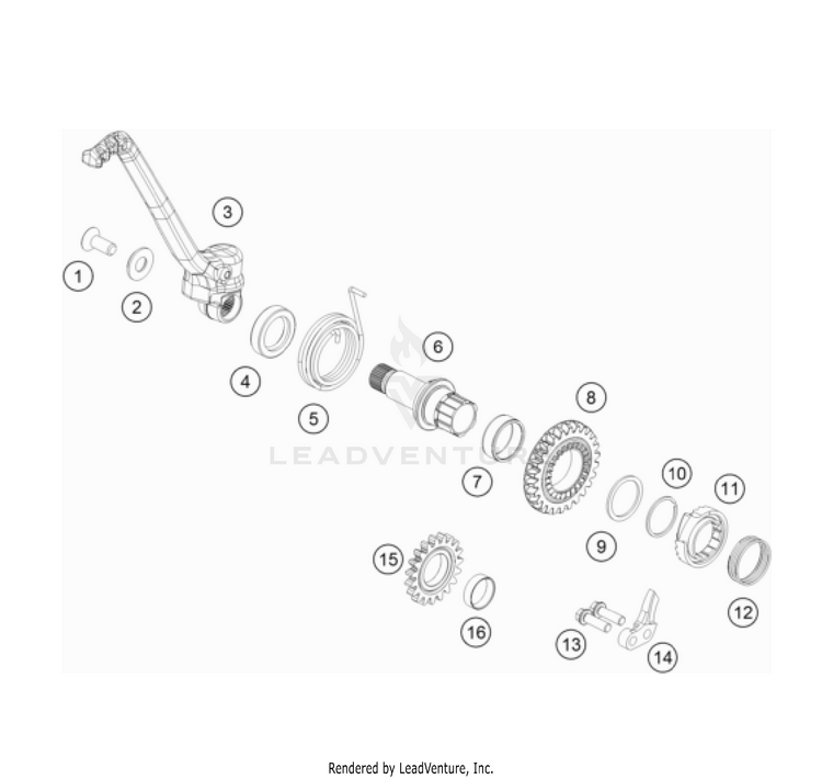 Kick Starter 150 / EXC / XC-W Engine - 2023 Schematic
