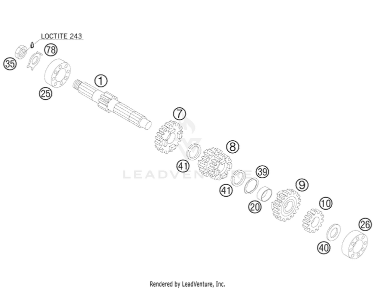 Transmission I - Main Shaft 85 XC Engine - 2009 Schematic