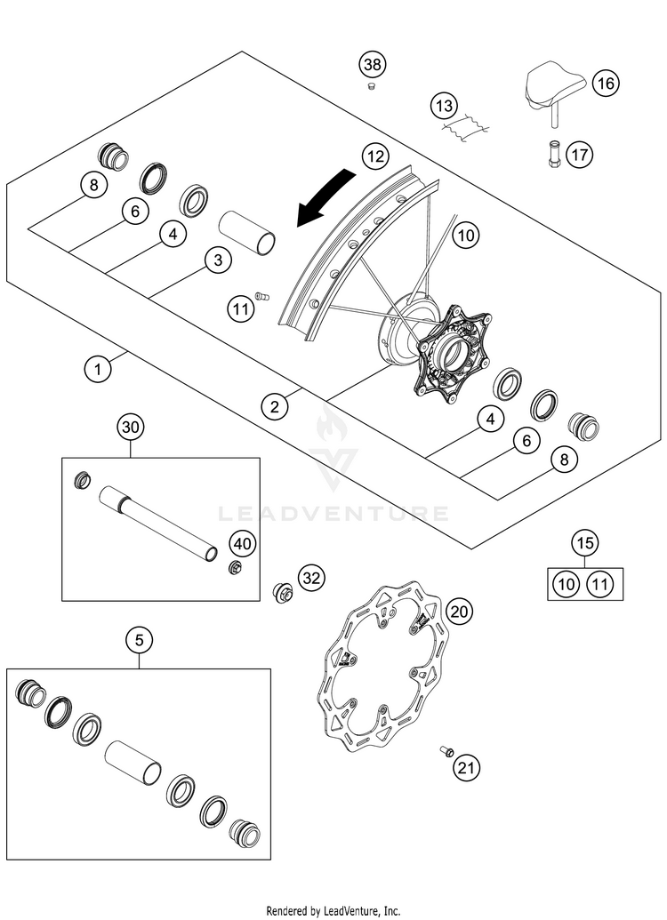 Front Wheel 450 SX-F Chassis - 2021 Schematic
