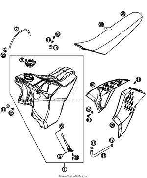 Tank, Seat, Cover Schematic