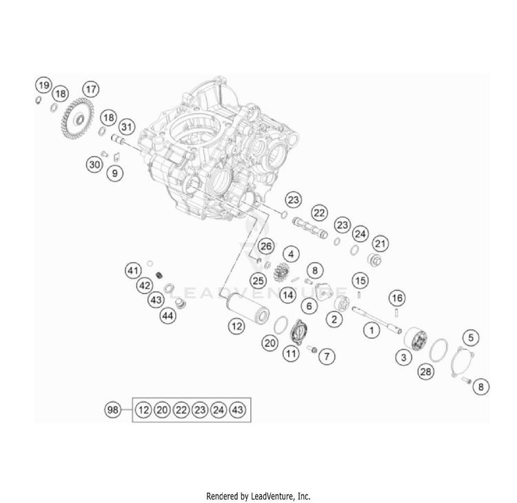 Lubricating System 350 EXC-F USA Engine - 2023 Schematic