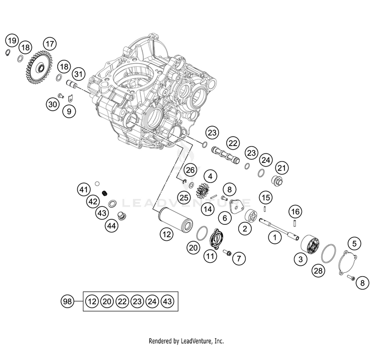 Lubricating System 350 XC-F Engine - 2021 Schematic