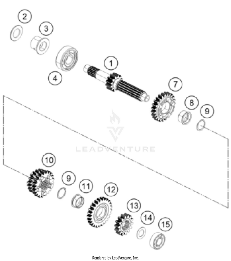 Transmission I - Main Shaft 390 Adventure ENGINE - 2024 Schematic