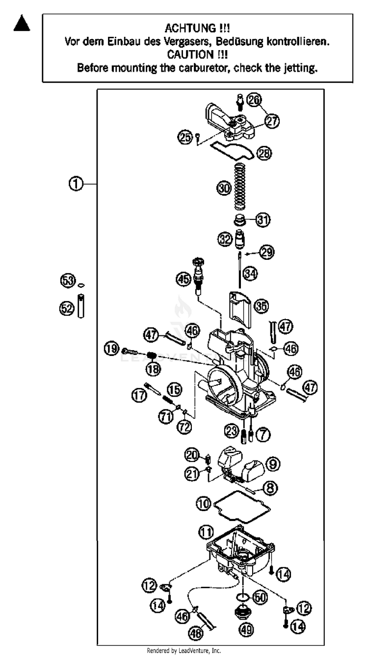 Carburetor Keihin 250 XC Engine - 2007 Schematic