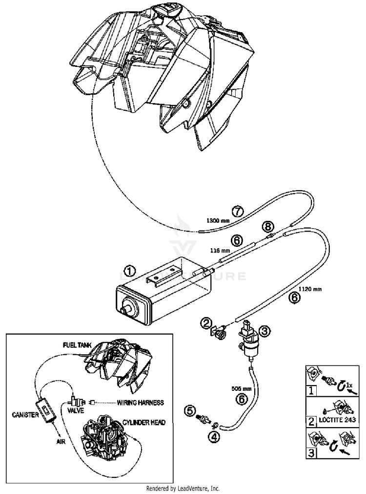 Evaporative Canister 690 Duke Chassis - 2008 Schematic