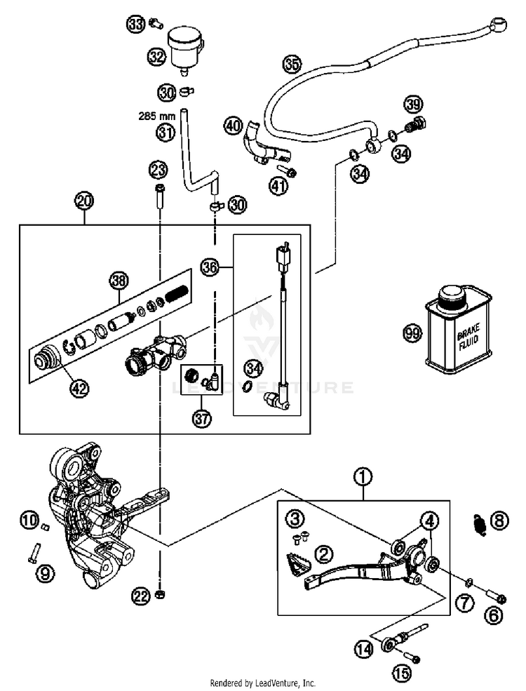 Rear Break Control 690 Enduro Chassis - 2011 Schematic