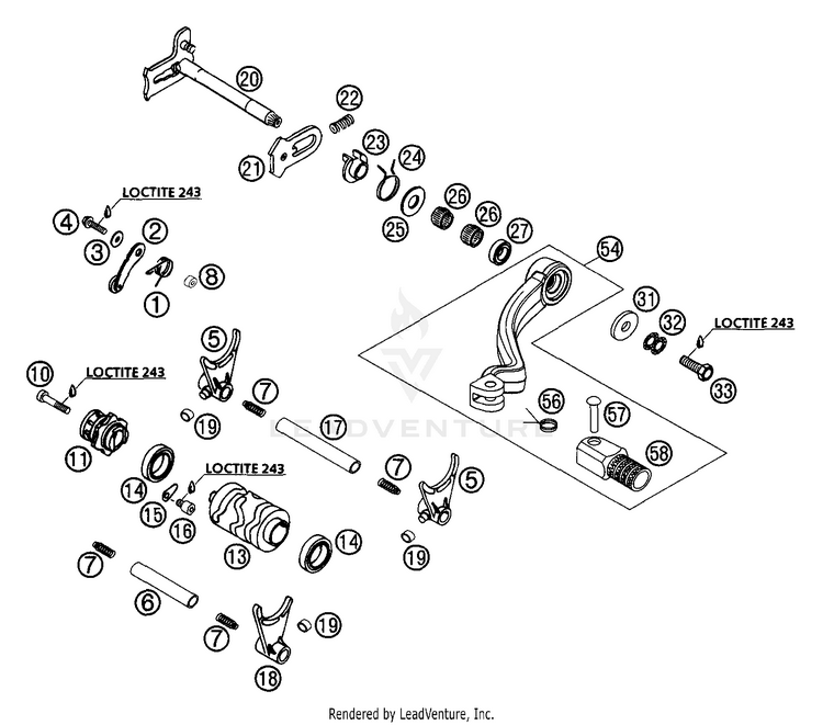Shifting Mechanism 300 MXC Engine - 2003 Schematic