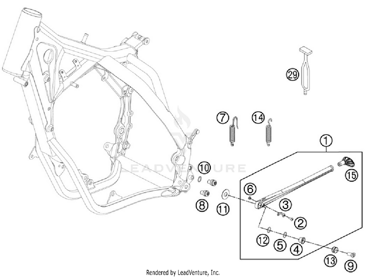Side / Center Stand 250 XC Chassis - 2012 Schematic