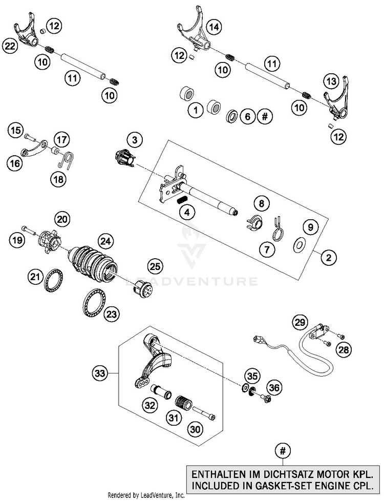Shifting Mechanism 1290 SUPER ADVENTURE R ENGINE - 2018 Schematic