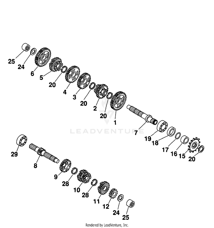Transmission #1 65 SX Engine - 2000 Schematic