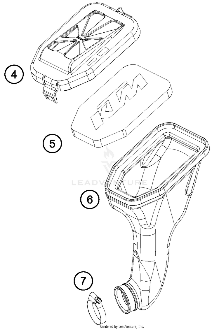 Air Filter 50 SX MINI CHASSIS - 2018 Schematic