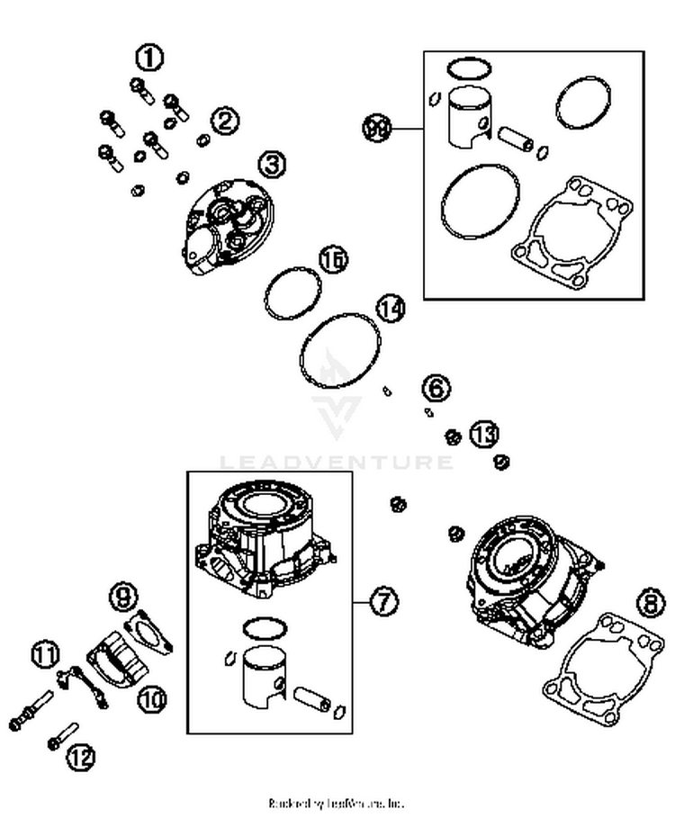 Cylinder, Cylinderhead 50 SX MINI ENGINE - 2017 Schematic