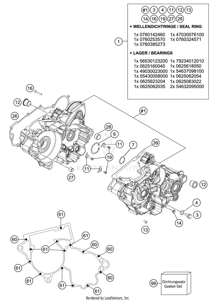 Engine Case 250 XC TPI Engine - 2021 Schematic
