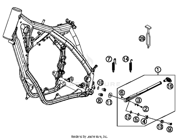 Side/Center Stand 300 XC Chassis - 2014 Schematic