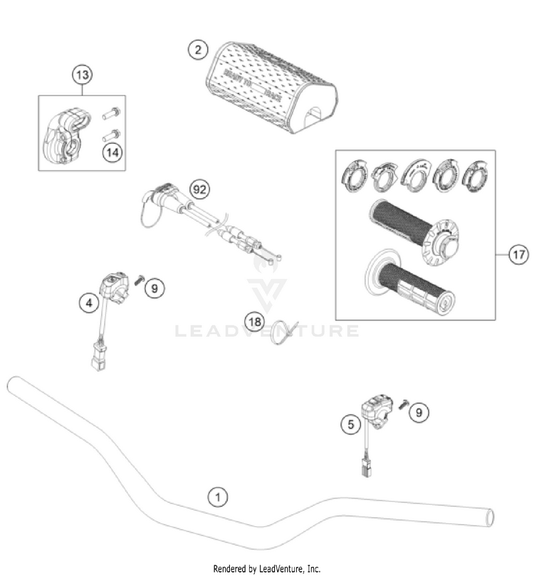 Handlebar, Controls 350 SX-F CHASSIS - 2025 Schematic