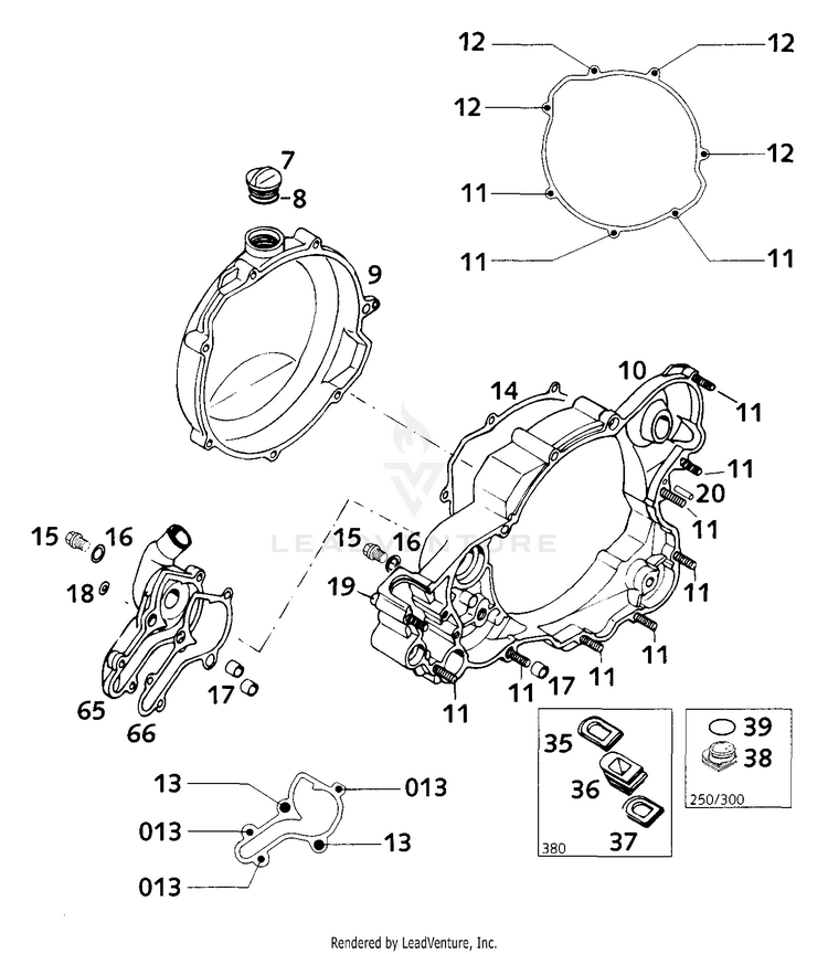 Clutch Cover 250 MXC Engine - 2001 Schematic
