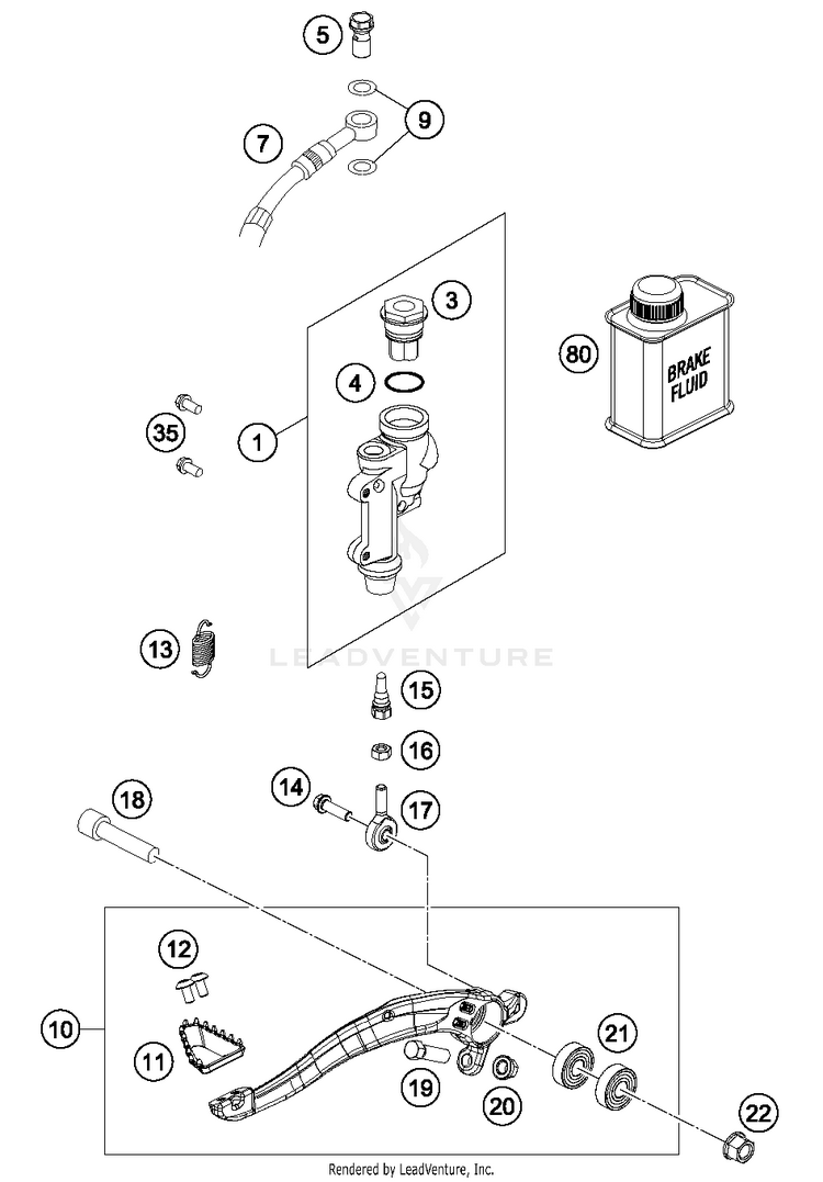 Rear Brake Control 150 SX CHASSIS - 2017 Schematic