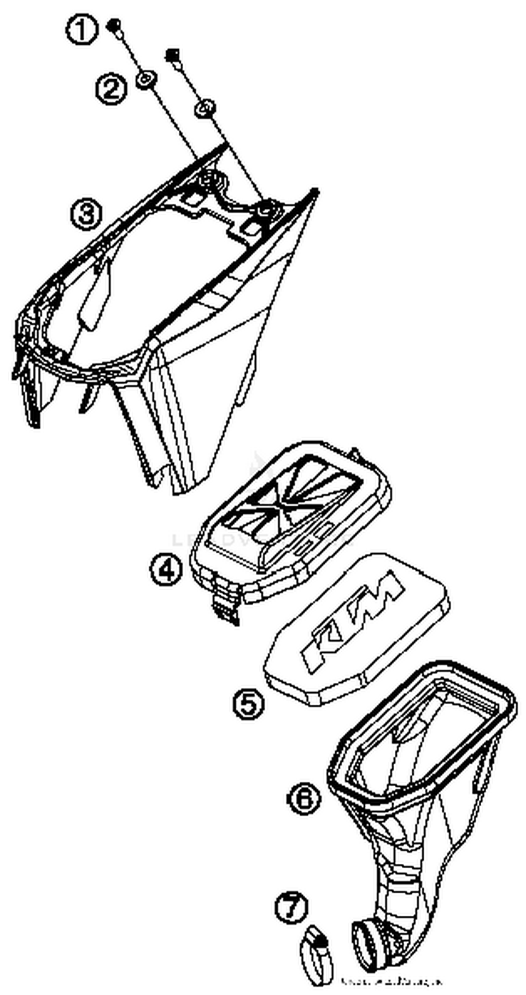 Air Filter 50 SX MINI Chassis - 2015 Schematic