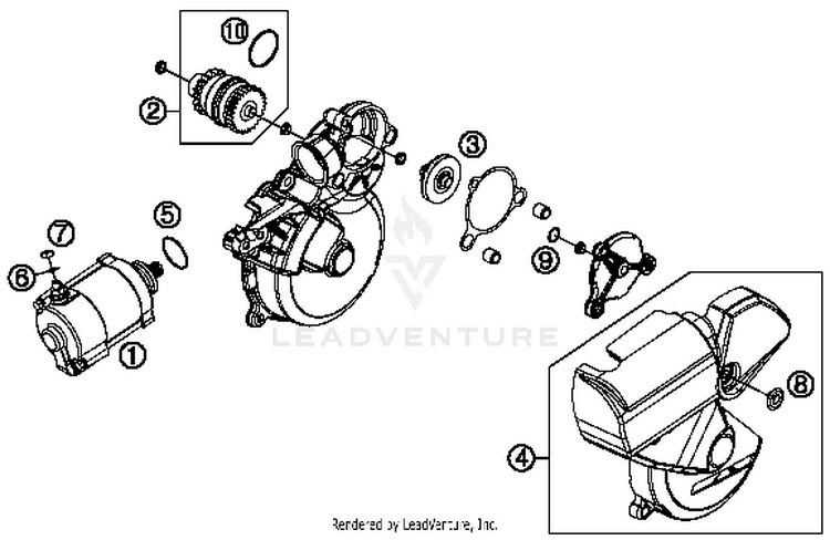 Electric Starter 300 XC Engine - 2014 Schematic
