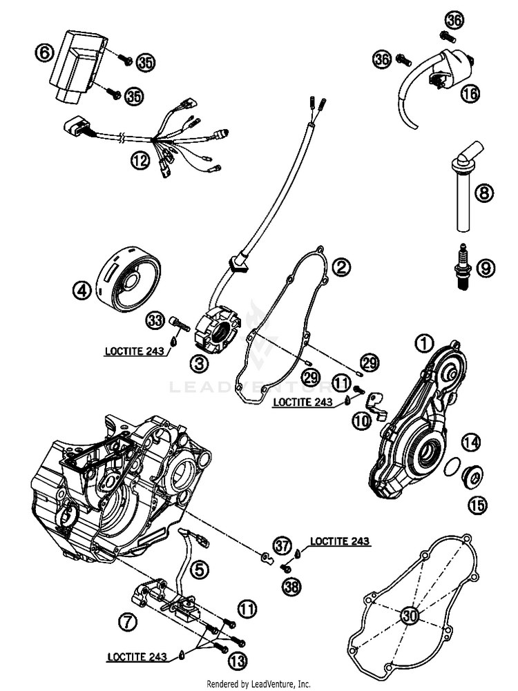 Ignition System 505 SX-F Engine - 2008 Schematic