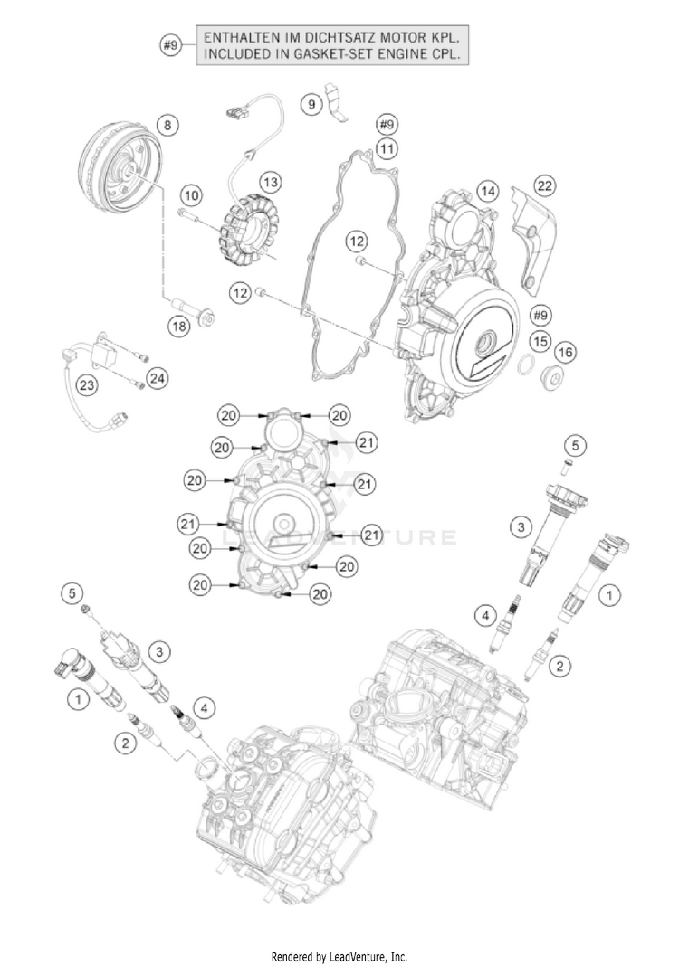 Ignition System 1290 SUPER ADV. S/R Engine - 2022 Schematic