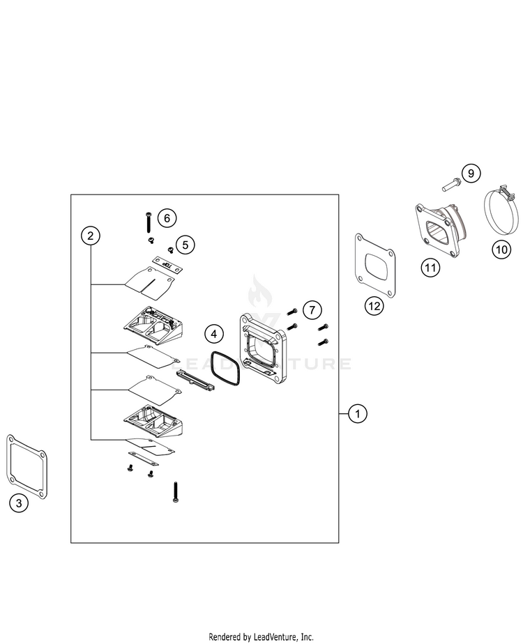 Reed Valve Case 250 XC TPI Engine - 2021 Schematic