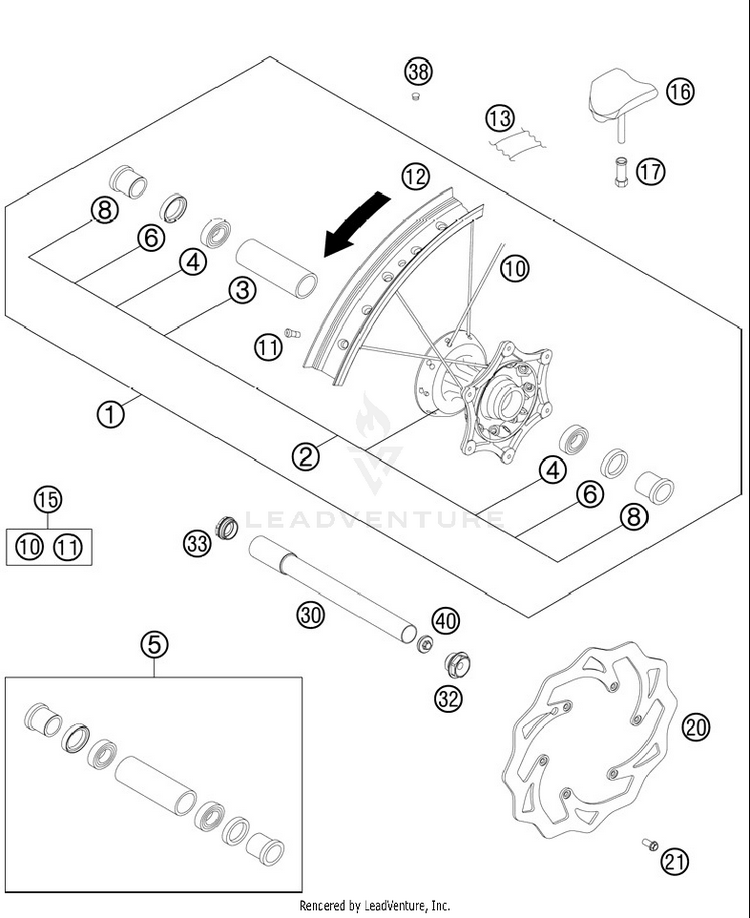 Front Wheel 150 SX Chassis - 2012 Schematic