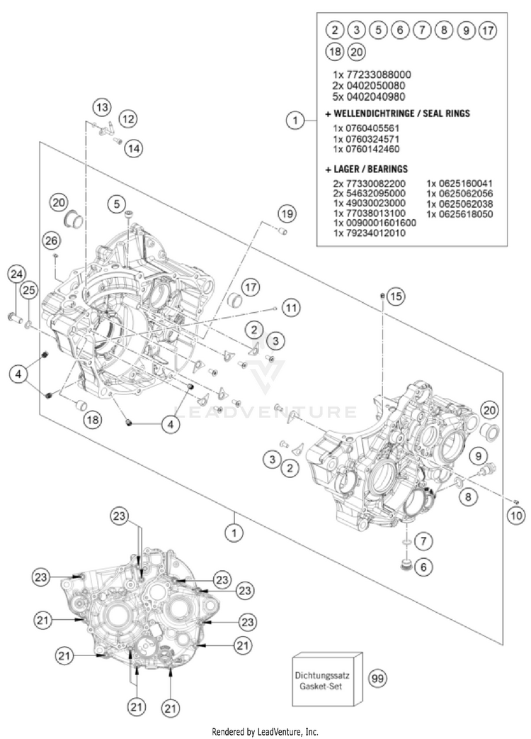 Engine Case 350 XC-F ENGINE - 2024 Schematic