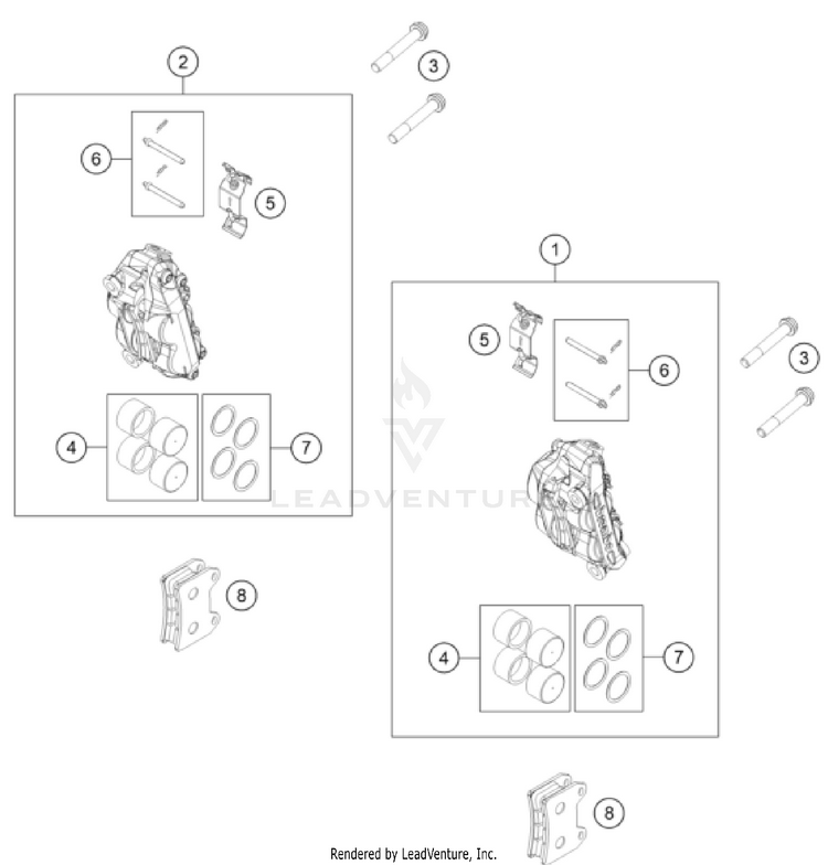 Front Brake Caliper 1290 SUPER ADVENTURE R OT CHASSIS - 2024 Schematic