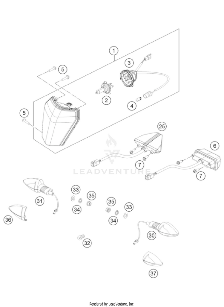 Lighting System 500 EXC-F CHASSIS - 2023 Schematic