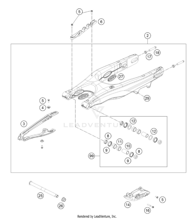 Swing Arm 250 SX-F CHASSIS - 2026 Schematic