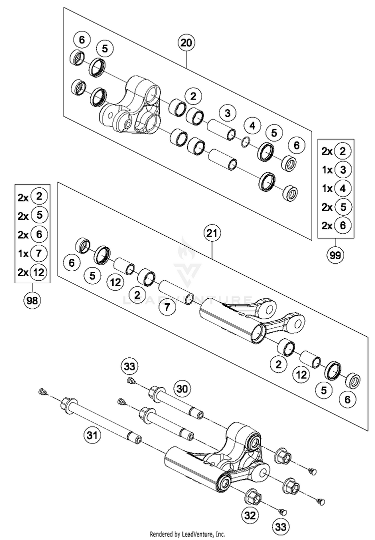 Pro Lever Linking 690 DUKE WHITE Chassis - 2016 Schematic