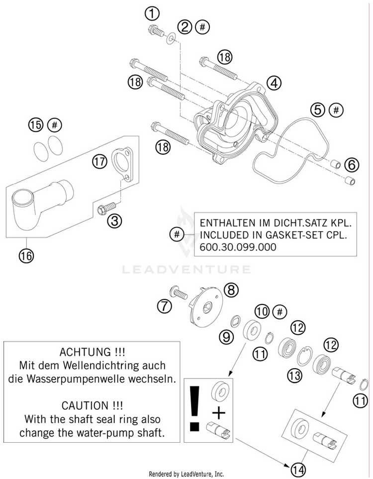 Water Pump 990 Supermoto R Engine - 2010 Schematic