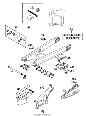 Swingarm, Chain Guard Schematic