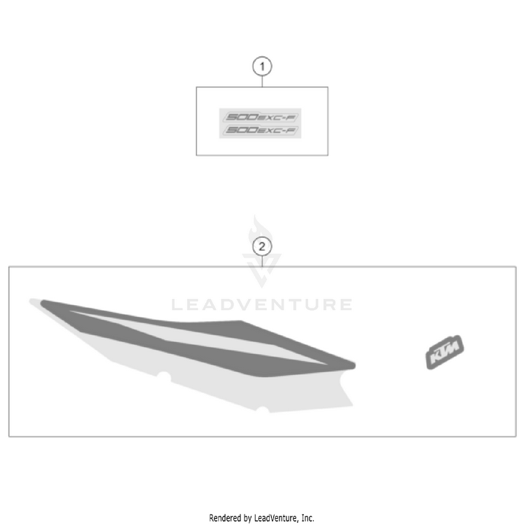 Decal 500 EXC-F CHASSIS - 2023 Schematic