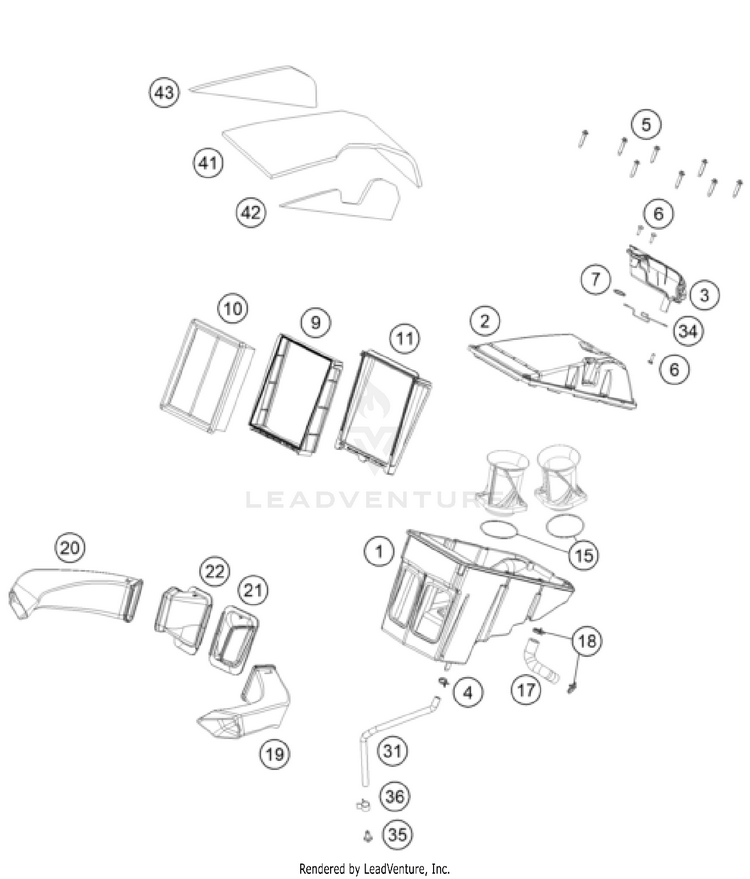 Air Filter 1290 SUPER DUKE GT, orange CHASSIS - 2023 Schematic