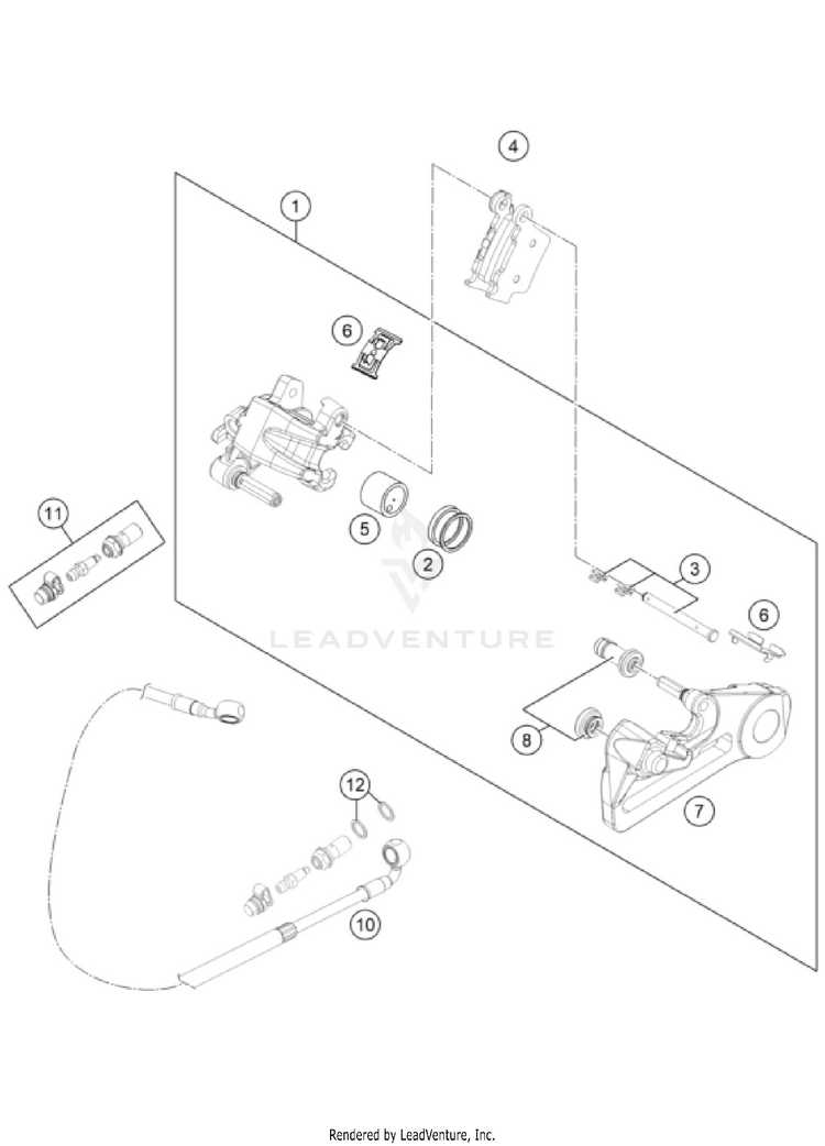 Rear Brake Caliper 300 XC-W US CHASSIS - 2024 Schematic