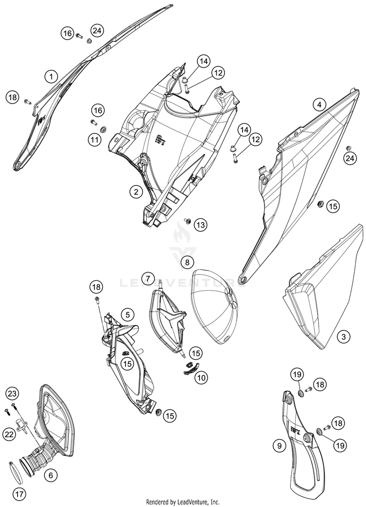 Air Filter 150 XC-W TPI CHASSIS - 2020 Schematic