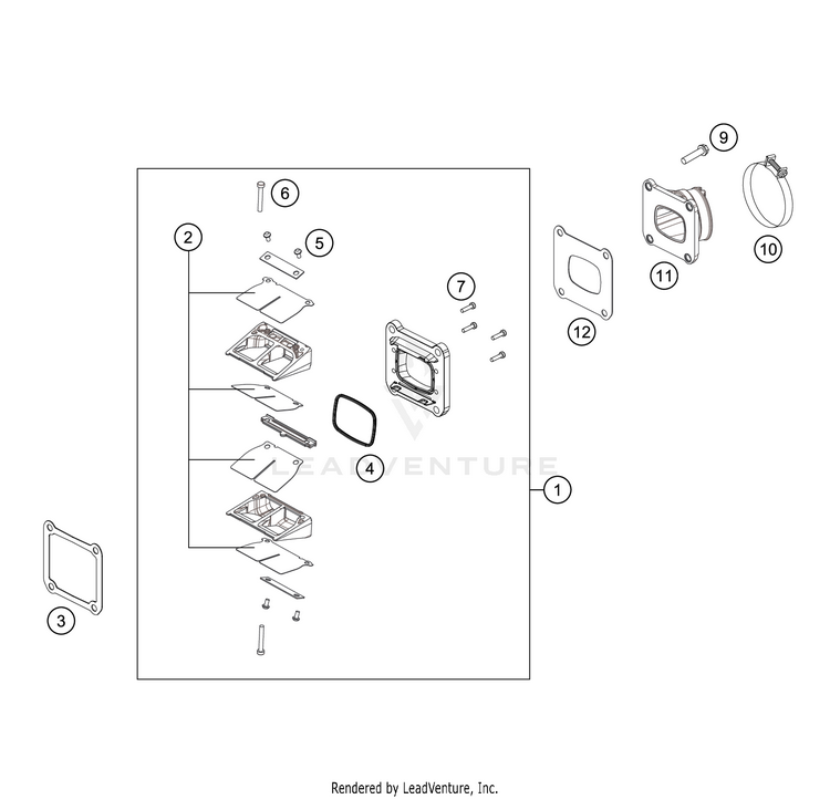 Reed Valve Case 250 XC ENGINE - 2018 Schematic